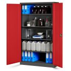 JAN NOWAK® - JAN II Fém iratszekrény PIROS/ANTRACIT