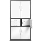 JAN NOWAK® - FILIP II Fém iratszekrény széffel - FEHÉR / ANTRACIT