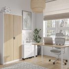 JAN NOWAK® - BEATA Fém iratszekrény BÜKKFA MINTÁVAL