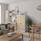 JAN NOWAK® - KEVIN Fém iratszekrény BÜKKFA MINTÁVAL