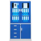 JAN NOWAK® - WIOLA fém iratszekrény vitrinnel és fiókokkal / KÉK