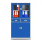 JAN NOWAK® - EDMUND Fém iratszekrény vitrinnel és fiókkal / SZÜRKE