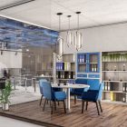 JAN NOWAK® - EDMUND Fém iratszekrény vitrinnel és fiókkal / SZÜRKE