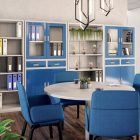 JAN NOWAK® - EDMUND Fém iratszekrény vitrinnel és fiókkal / SZÜRKE