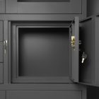 JAN NOWAK® - FILIP Fém iratszekrény vitrinnel és széffel / FEKETE