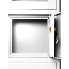 JAN NOWAK® - FILIP Fém iratszekrény vitrinnel és széffel / FEHÉR