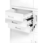 JAN NOWAK® - FILIP Fém iratszekrény vitrinnel és széffel / FEHÉR